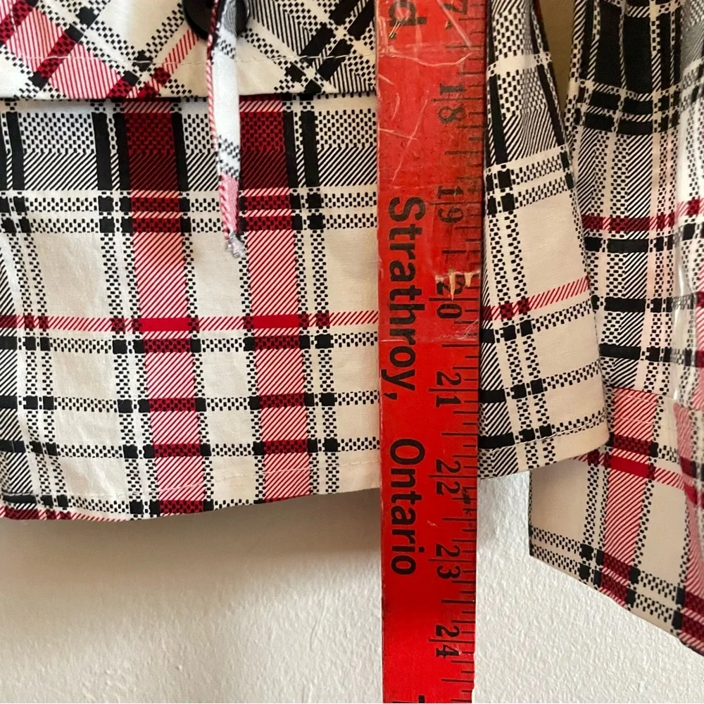 Vintage “K TEEN” White & Red Plaid Drawstring Collar Blouse –Size Large Like New - Picture 16 of 16